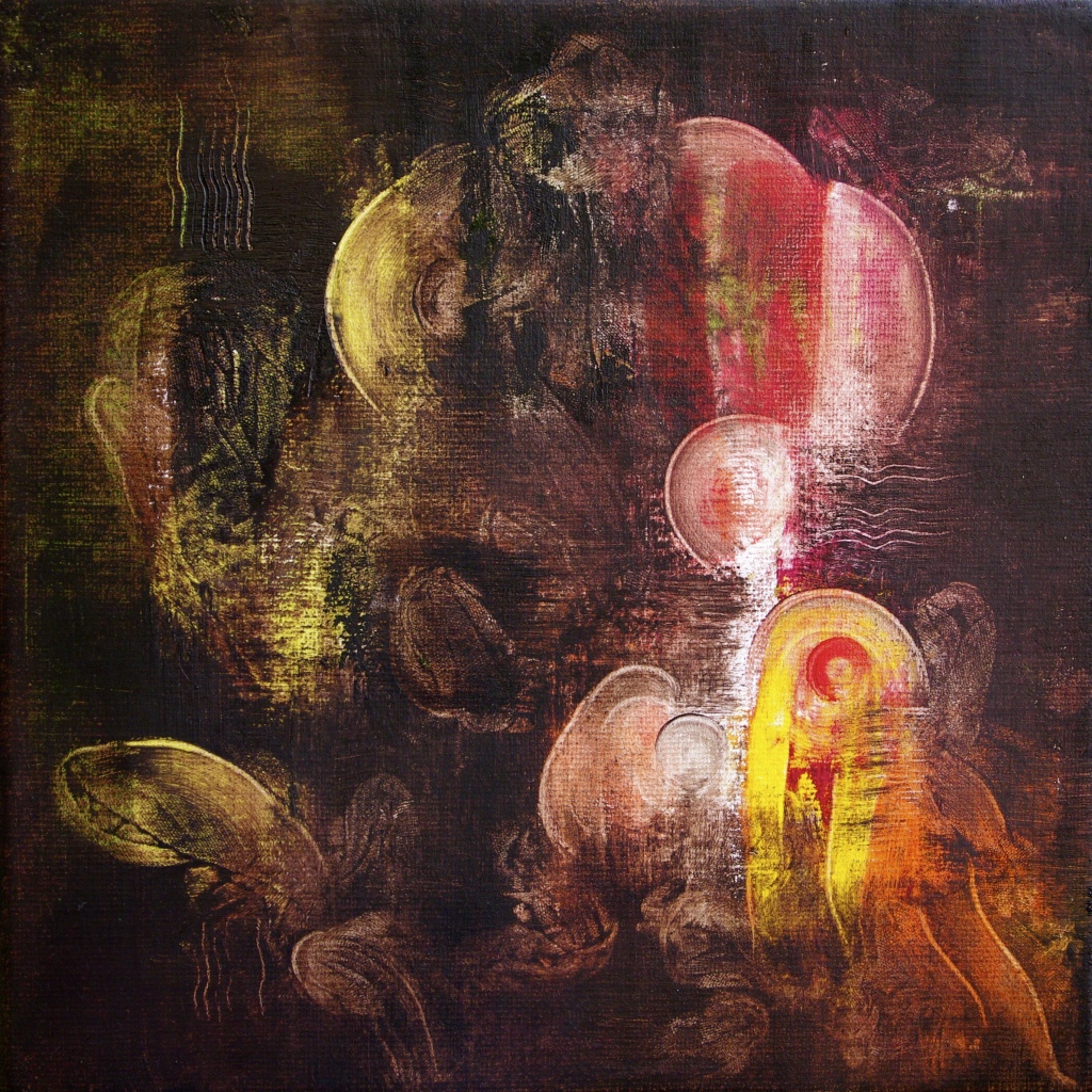 Balogh Ádám: Szakrális gyökerek a Napban I. /20x20 cm, olaj, vászon, 2012/