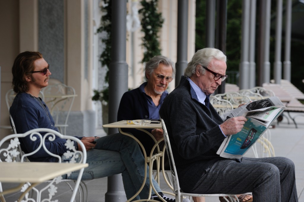 SET DEL FILM "LA GIOVINEZZA" DI PAOLO SORRENTINO. NELLA FOTO MICAEL CAINE, PAUL DANO E HARVEY KEATEL. FOTO DI GIANNI FIORITO